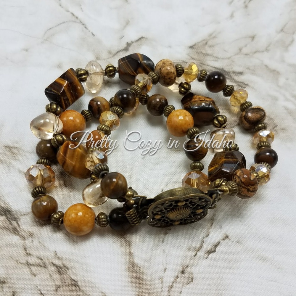Natural Tigers eye gemstone bracelet